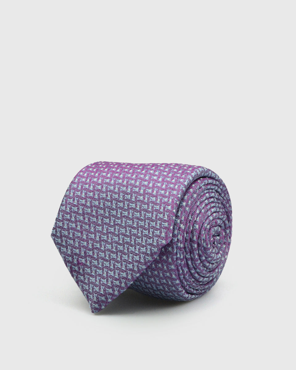 FRANCKINO SARTORIA SS22FS-14 TIPPED 3F PURPLE SILK TIE