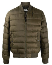 Load image into Gallery viewer, KARL LAGERFELD 505050 MILITARY-GREEN BOMBER JACKET
